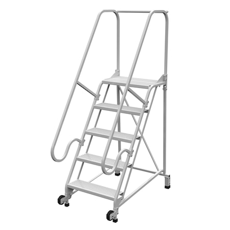 Vestil 80 H Steel Tip N Roll Ladder, Grip, 5 Step, 58 deg., 5 Steps LAD-TRN-60-5-FDA